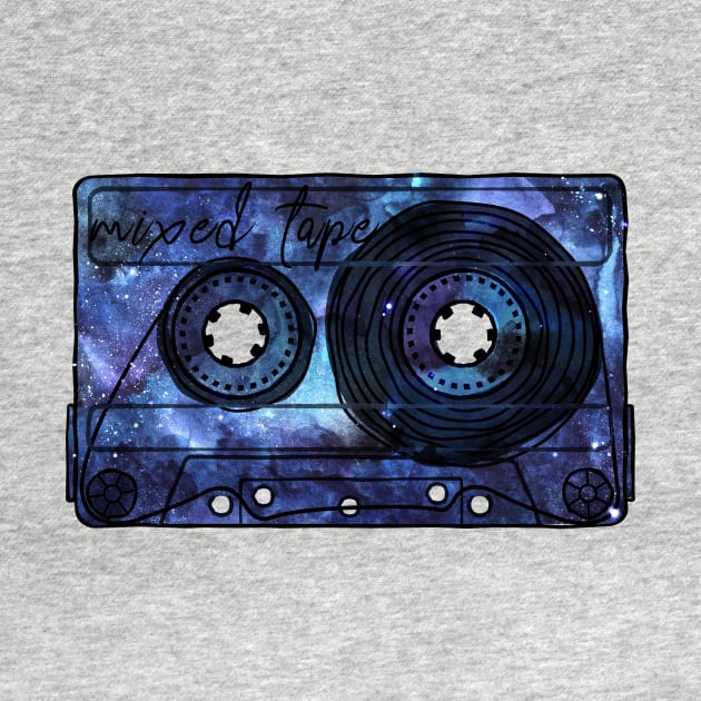 Vintage Retro Nebula Mixtape 80s Cassette Tape by nvdesign